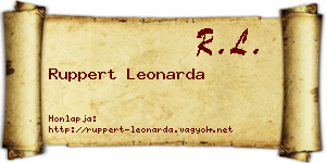 Ruppert Leonarda névjegykártya